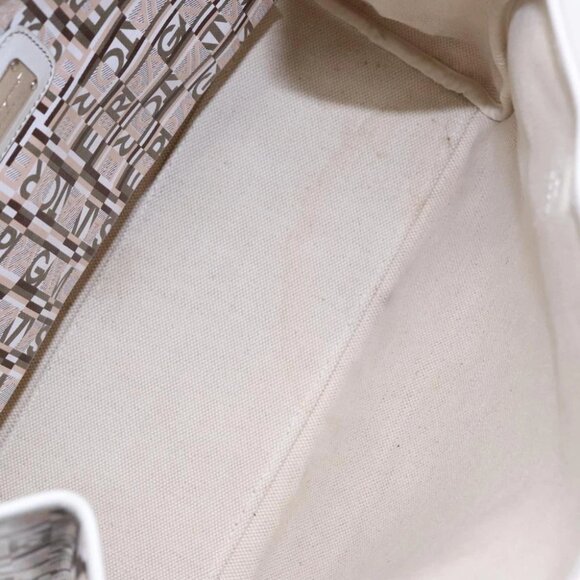 Salvatore Ferragamo Tote Bag Leather White Silver Auth 94246 - Picture 5 of 14